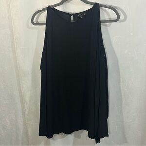 1.State Shoulder Cut Out Lace Tie Long Sleeve Back Peek A Boo Blouse Black SizeM